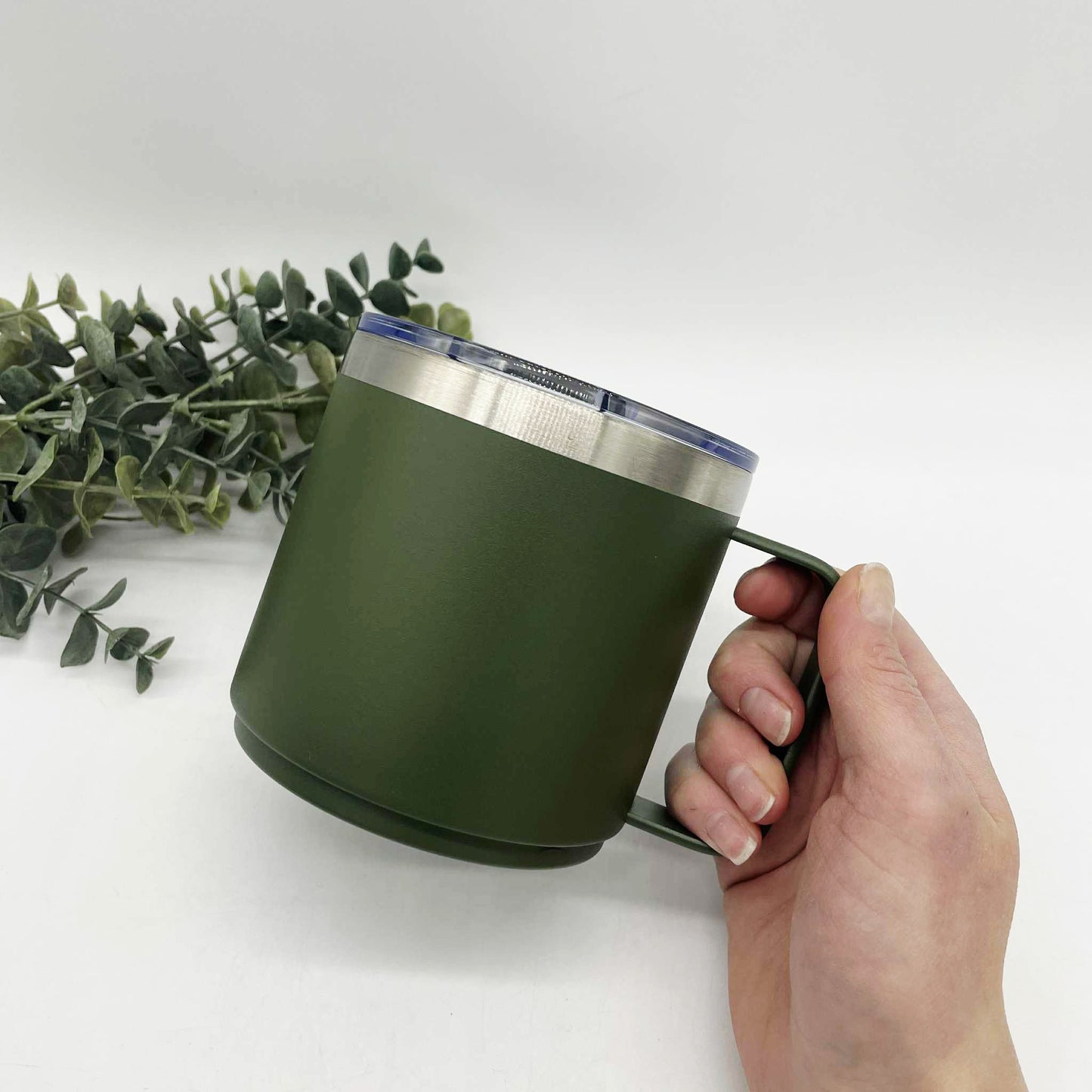 14oz Stacking Powder Coated Camp Cups with Magnetic Lid