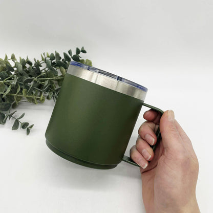 14oz Stacking Powder Coated Camp Cups with Magnetic Lid