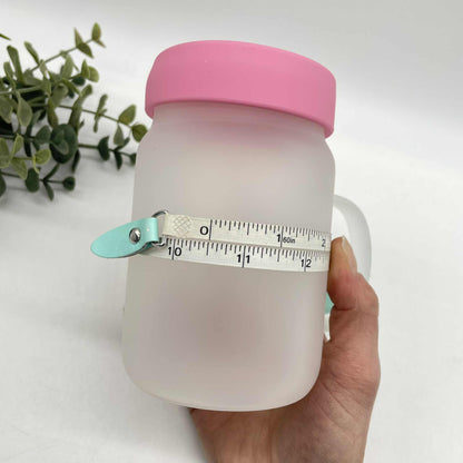 Frosted Mason Jar with Silicone Lid for Sublimation