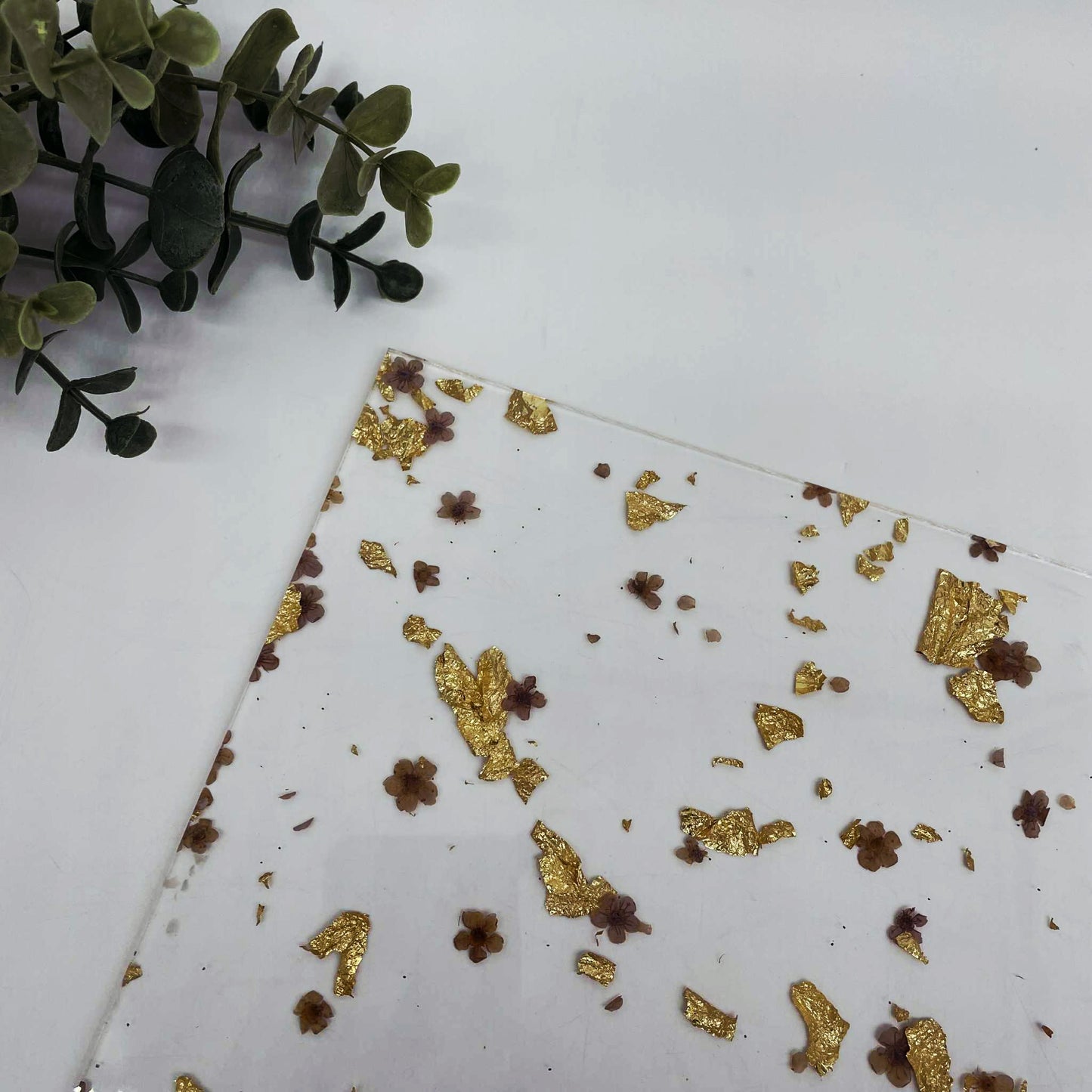 Mauve & Gold - Real Flower Cast Acrylic Sheets 1068