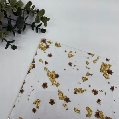 Mauve & Gold - Real Flower Cast Acrylic Sheets 1068