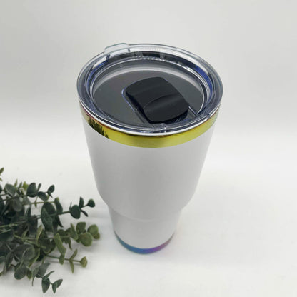 30oz Curve Rainbow Plated Tumbler