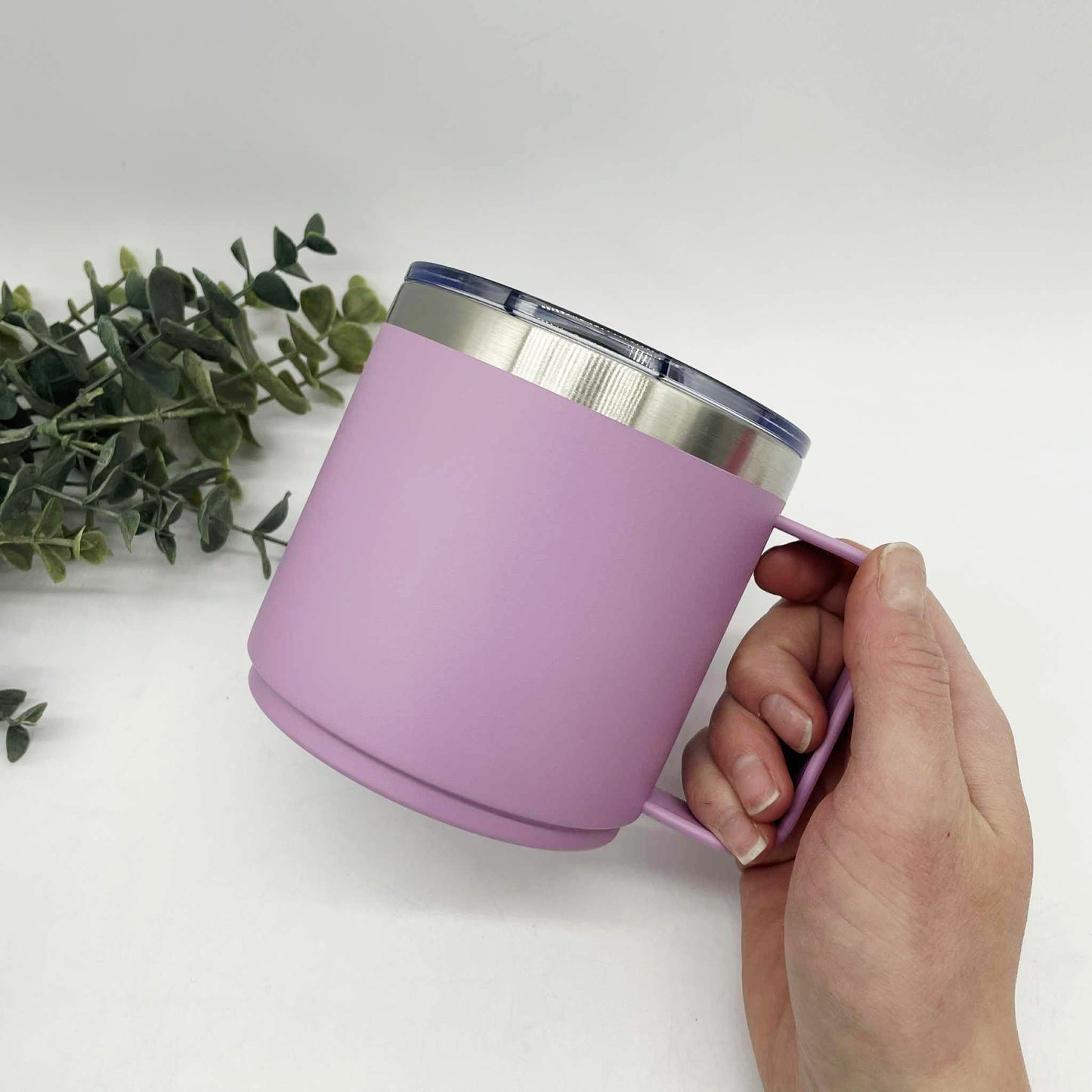 14oz Stacking Powder Coated Camp Cups with Magnetic Lid