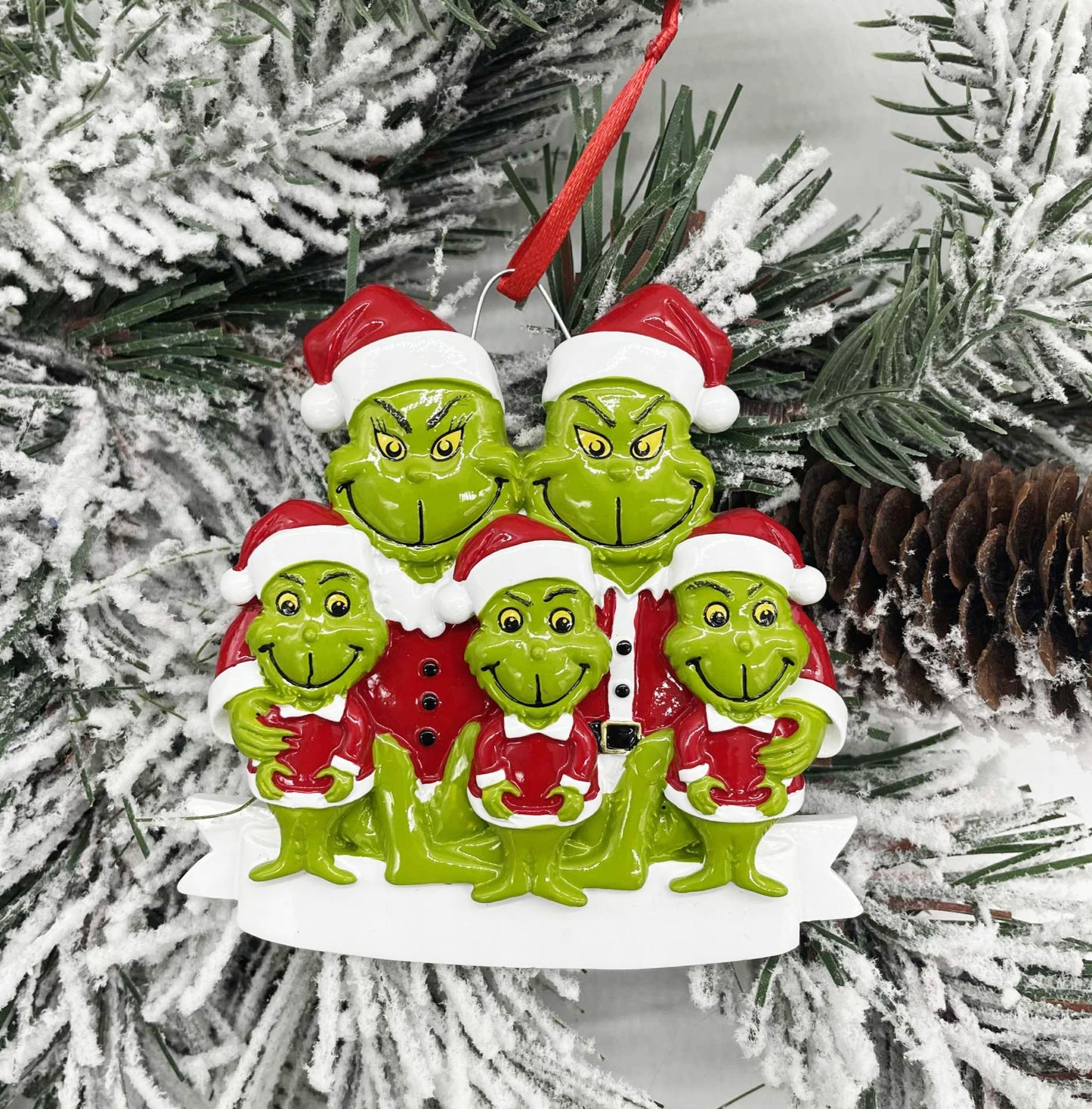 Green Fur Polyresin Ornament