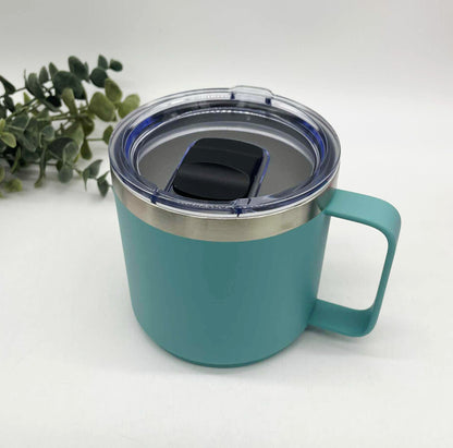 14oz Stacking Powder Coated Camp Cups with Magnetic Lid