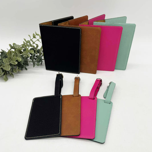 Engravable Passport Holder & Luggage Tag Set