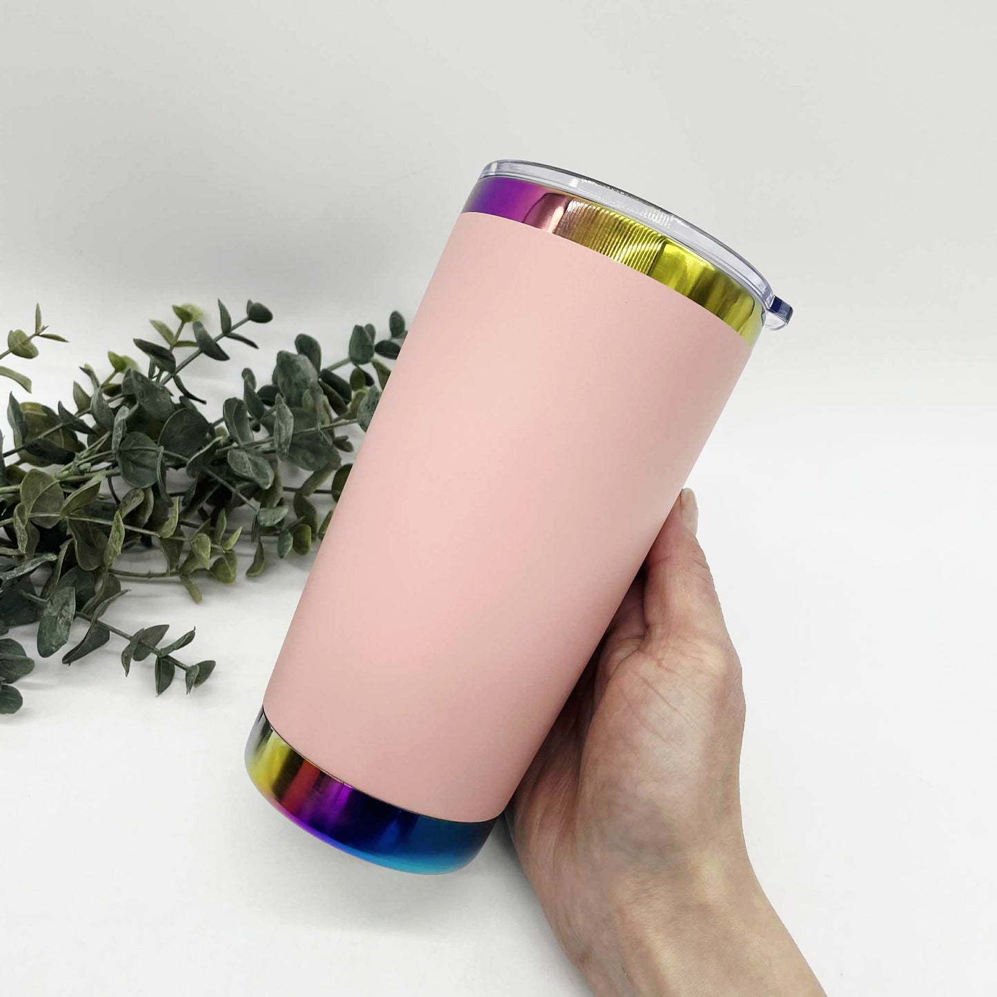 20oz Rainbow Ion Plated Stainless Steel Car Tumbler – Engraving Ready