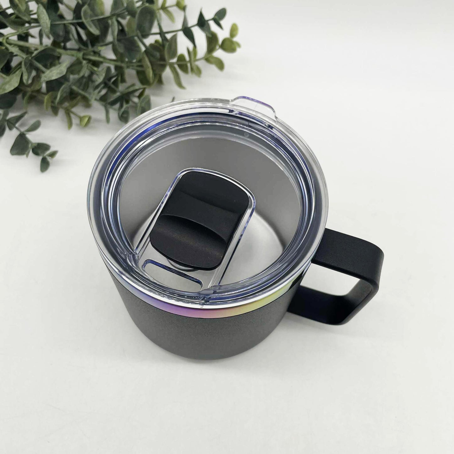 14oz Rainbow Ion Plated Camp Cup with Magnetic Lid – Engraving Ready