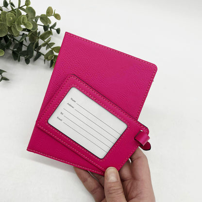 Engravable Passport Holder & Luggage Tag Set