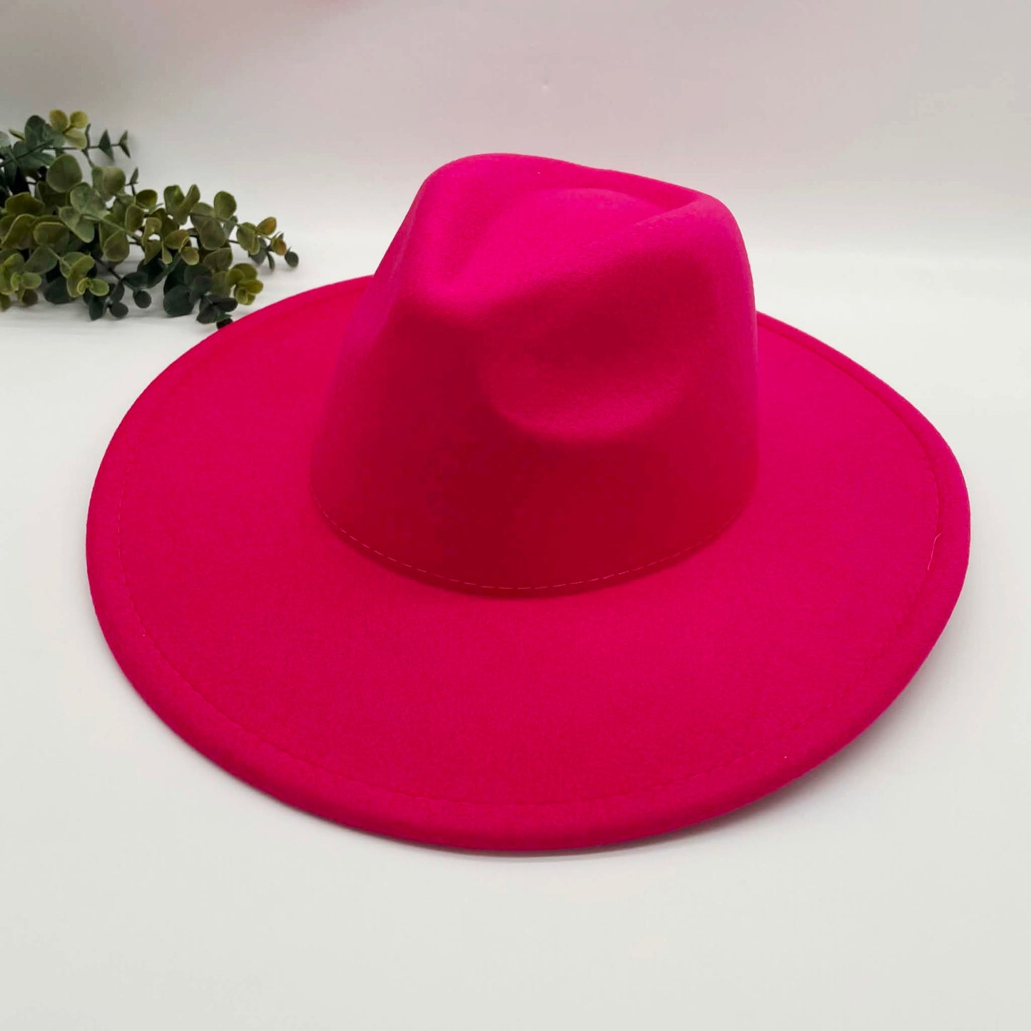 Flat Wide Brim Fedora Style Hat - IN STOCK