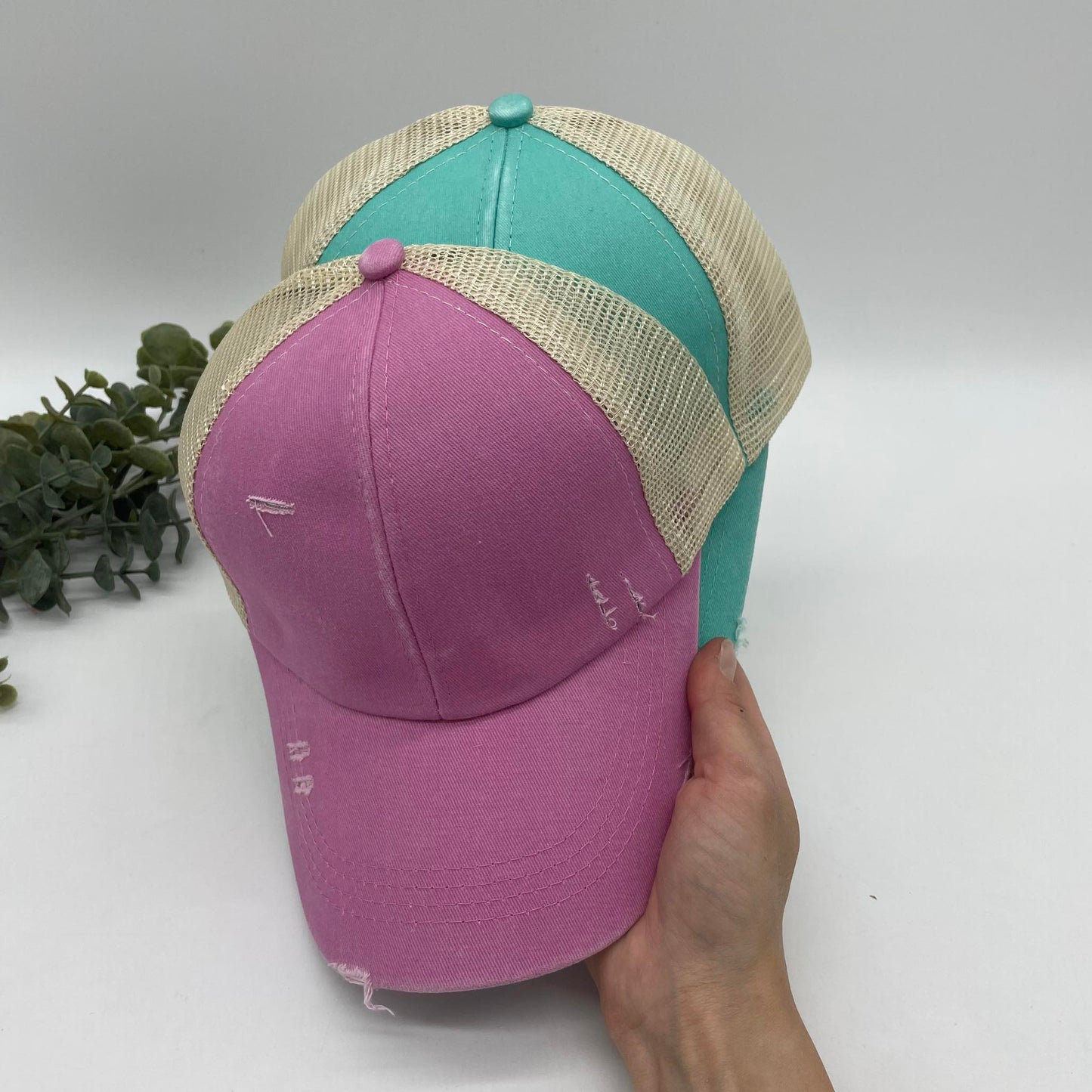 Criss Cross Ponytail Hat Kids & Adults - IN STOCK