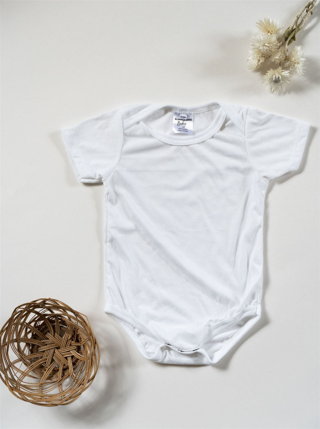Baby Onesie 100% Polyester For Sublimation - In Stock White / 0-3