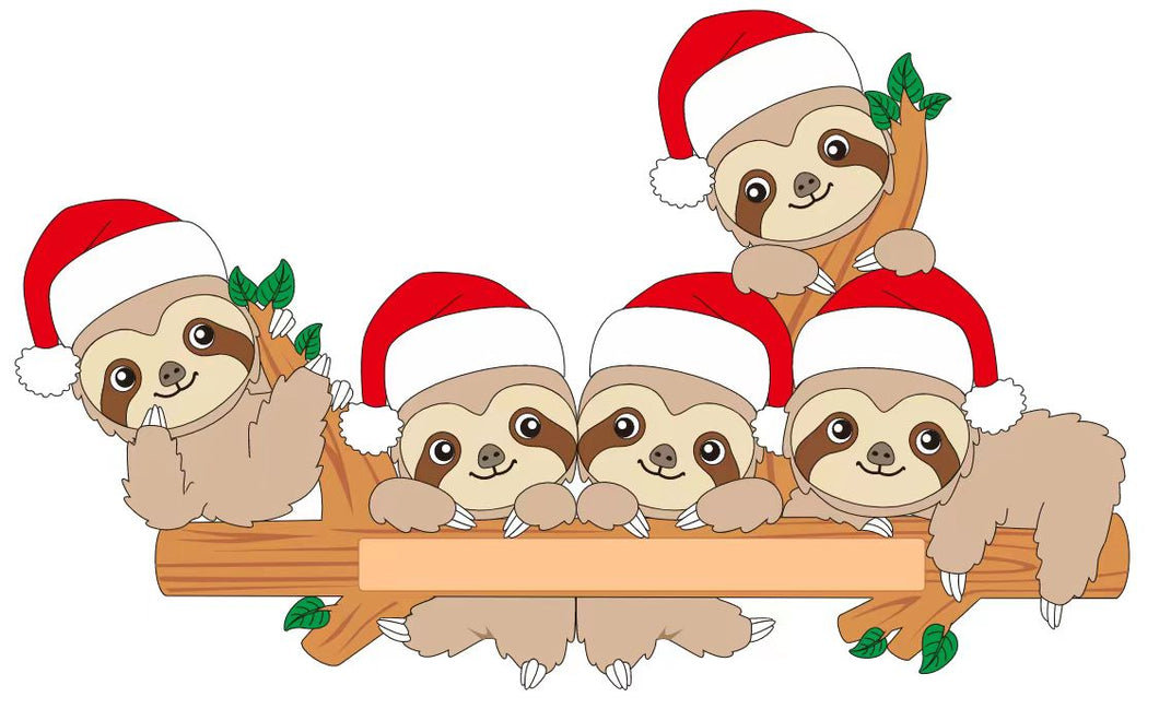 Sloth Family - Polyresin Christmas Ornaments
