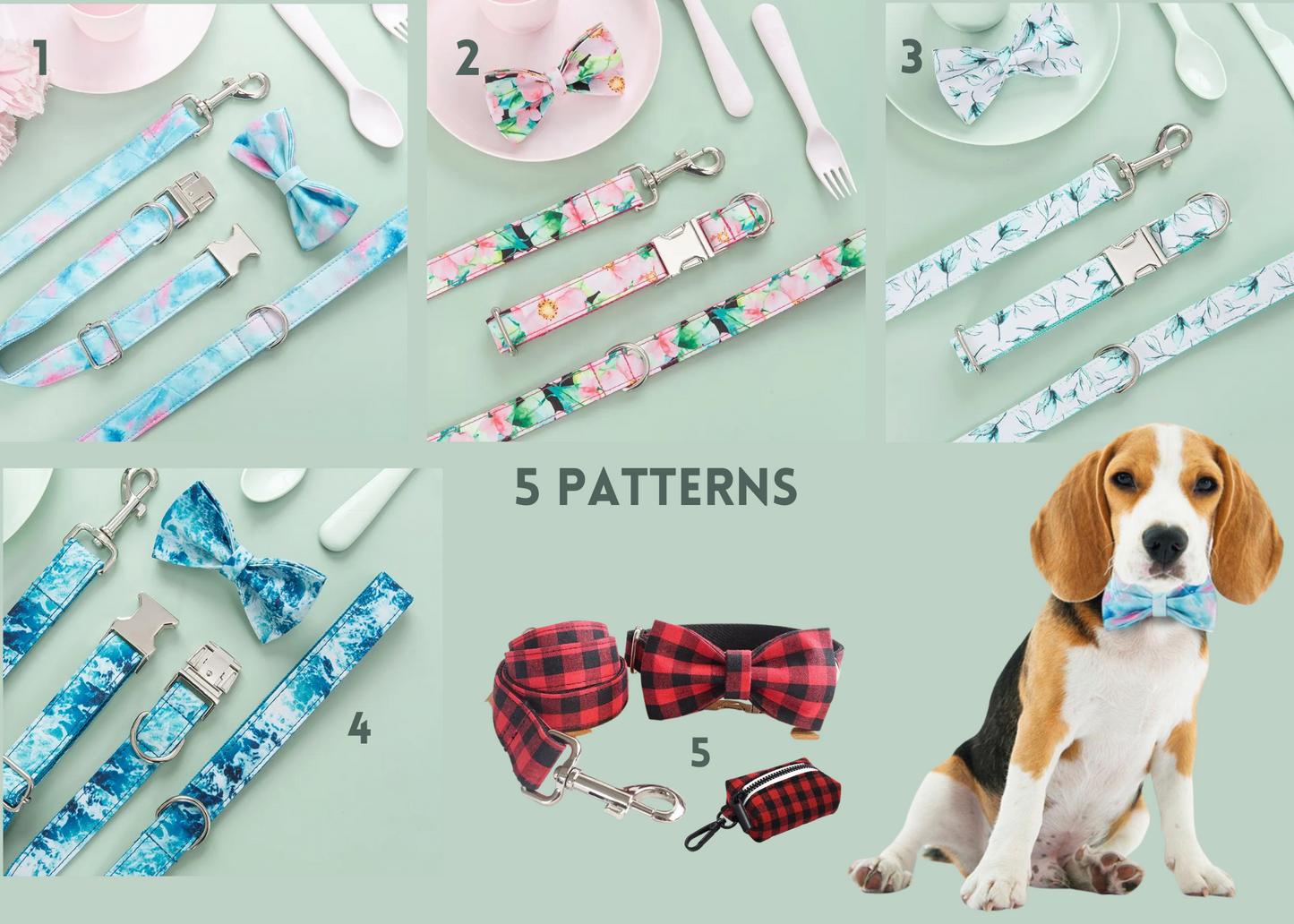 Pattern Print Personalized Dog Collar & Accessories - PRE-ORDER