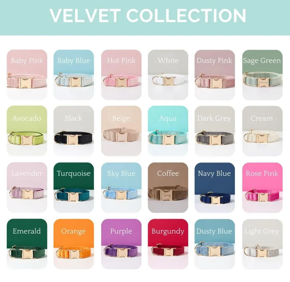 Velvet Personalized Dog Collars- PRE-ORDER