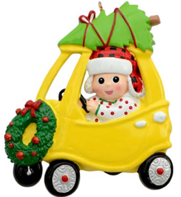 Baby Car Polyresin Ornament - PRE-ORDER ETA Mid-Late Oct