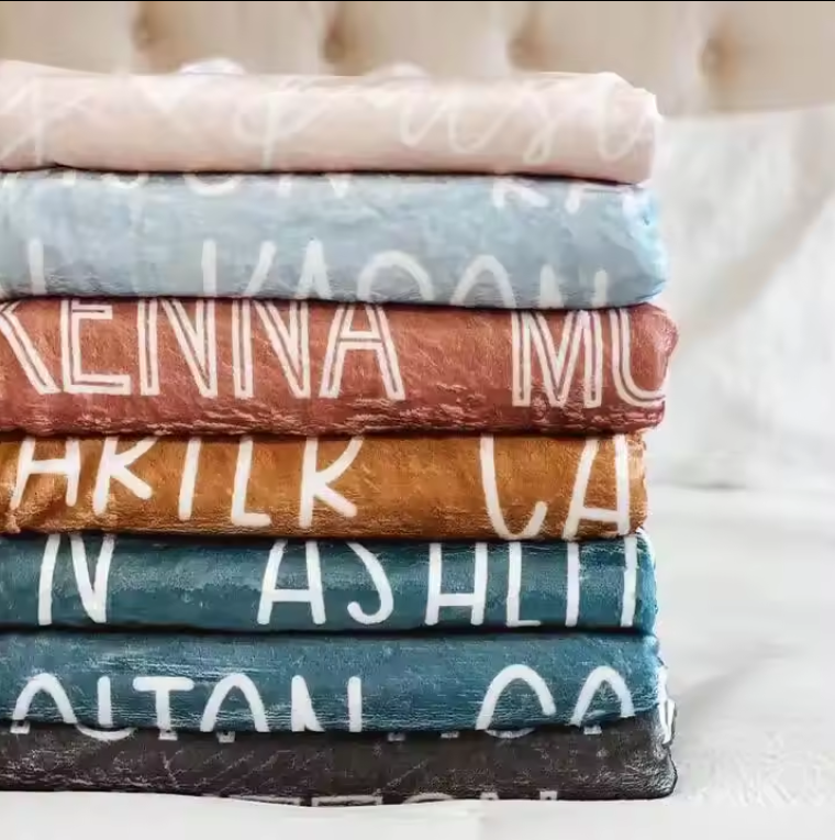 Blanket with name all over sale