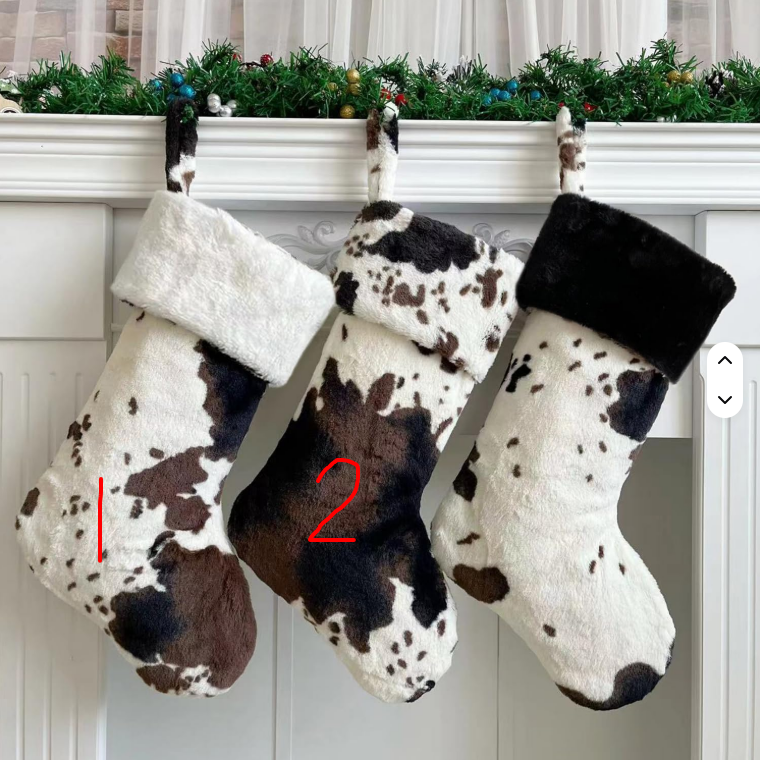 Plush Cow Print Stocking