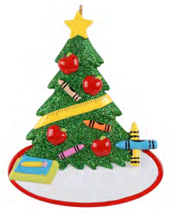 Teacher Tree - Polyresin Christmas Ornaments