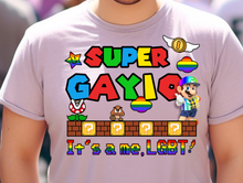 Load image into Gallery viewer, Super Gayio Pride DTF Transfer - 1160
