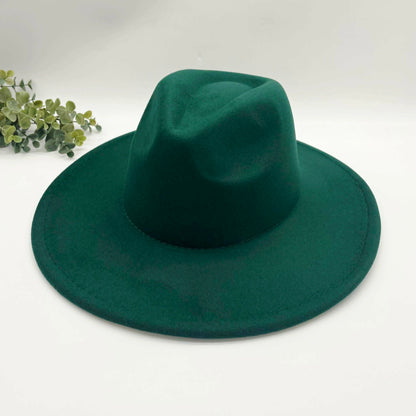 Flat Wide Brim Fedora Style Hat - IN STOCK
