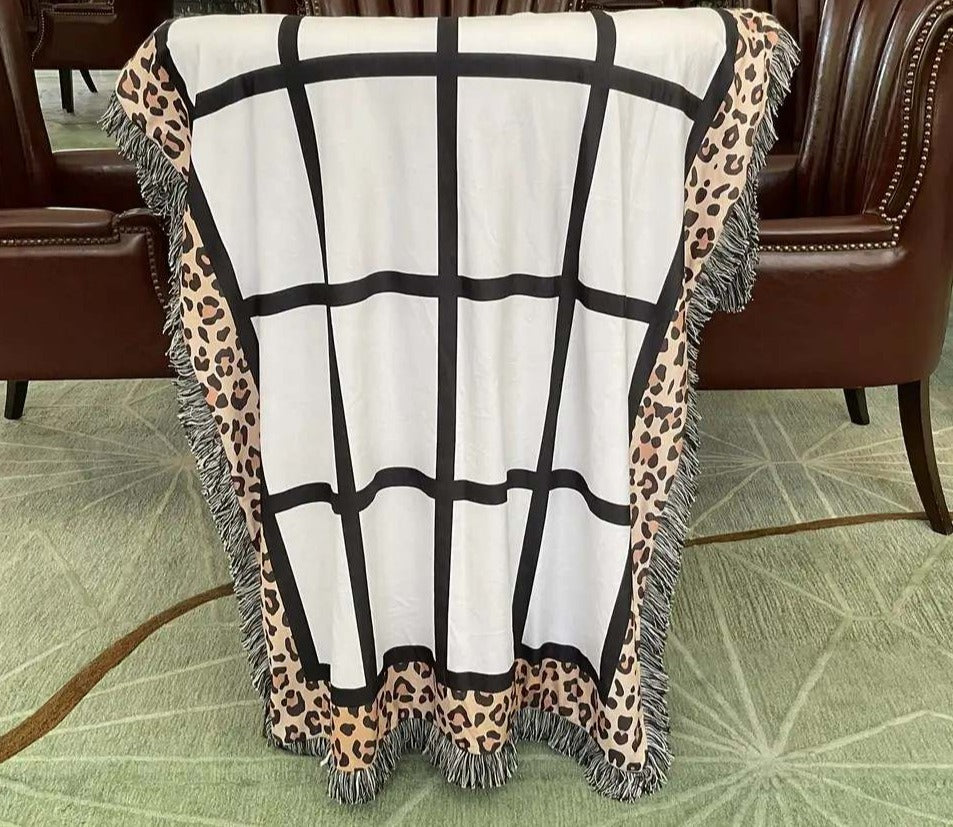 Leopard Print Sublimation Panel Blankets