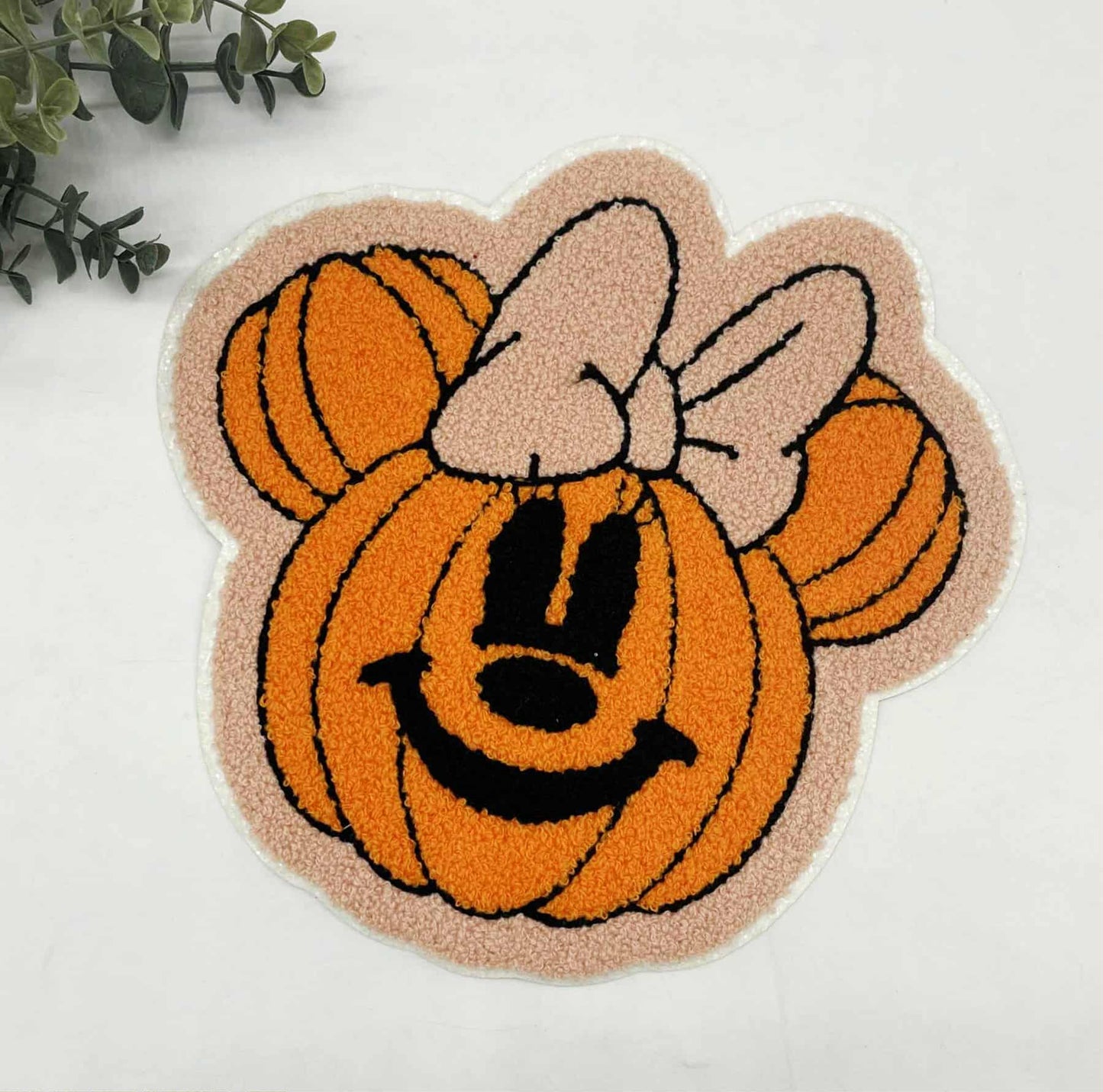 Pumpkin Bow Chenille Patch