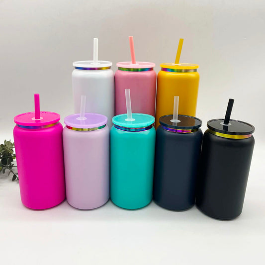 Rainbow Plated Stainless Steel 16oz Cans