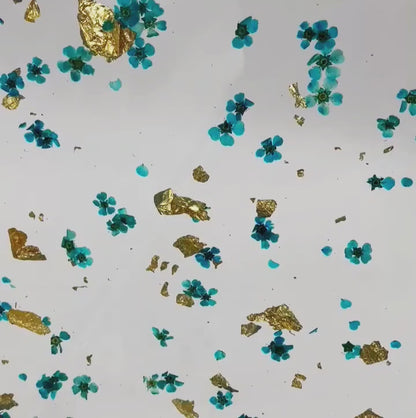 Blue & Gold - Real Flower Cast Acrylic Sheets 1067