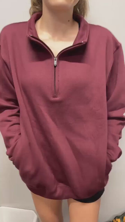 60/40 Cotton Poly Blend 1/4 Zip Crews with Side Pockets