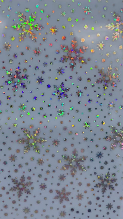Iridescent Snowflakes Blue - Printed Cast Acrylic Sheets 1008