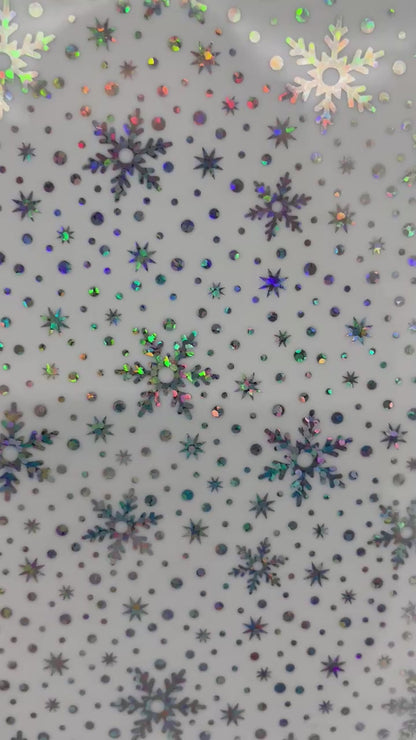 Iridescent Snowflakes White - Printed Cast Acrylic Sheets 1009