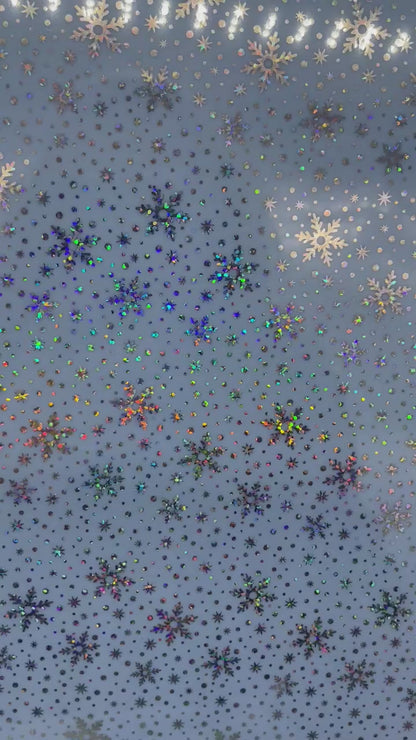 Iridescent Snowflakes Blue - Printed Cast Acrylic Sheets 1008