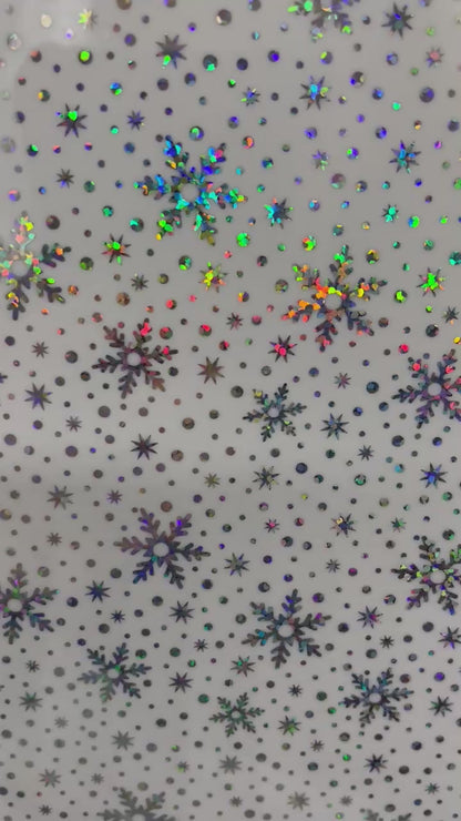 Iridescent Snowflakes White - Printed Cast Acrylic Sheets 1009