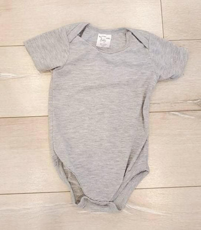 Baby Onesie 100% Polyester For Sublimation - In Stock Grey / 0-3