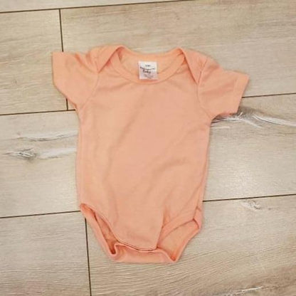Baby Onesie 100% Polyester For Sublimation - In Stock Peach / 0-3
