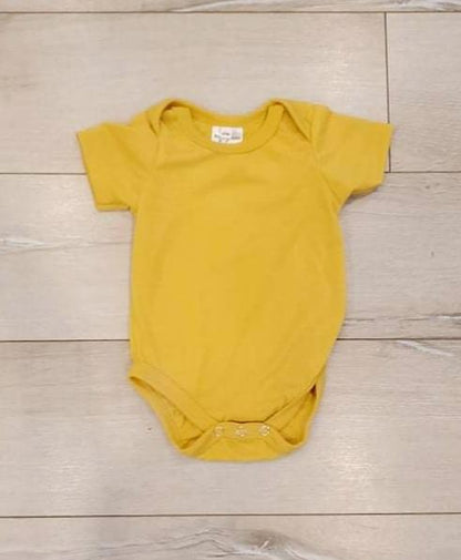 Baby Onesie 100% Polyester For Sublimation - In Stock Mustard / 0-3