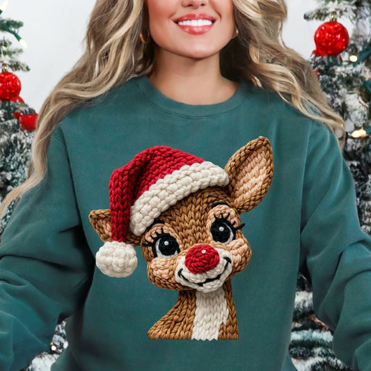 Knit Reindeer DTF Transfer - 1302