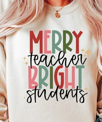 Merry Teacher Bright Students DTF Transfer - 644