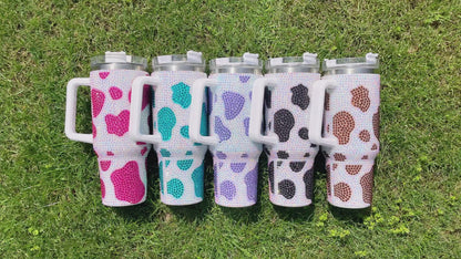 Rhinestone COW PRINT 40oz Tumbler