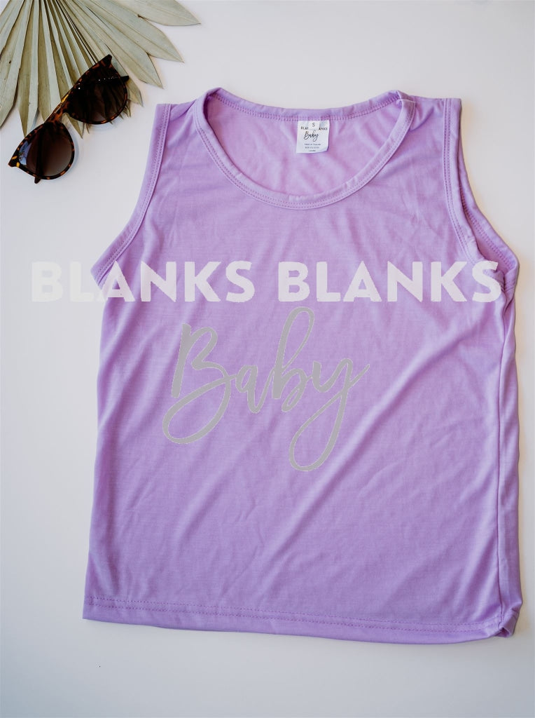 100% Polyester Toddler Muscle Tanks - In Stock Lavender / 2T