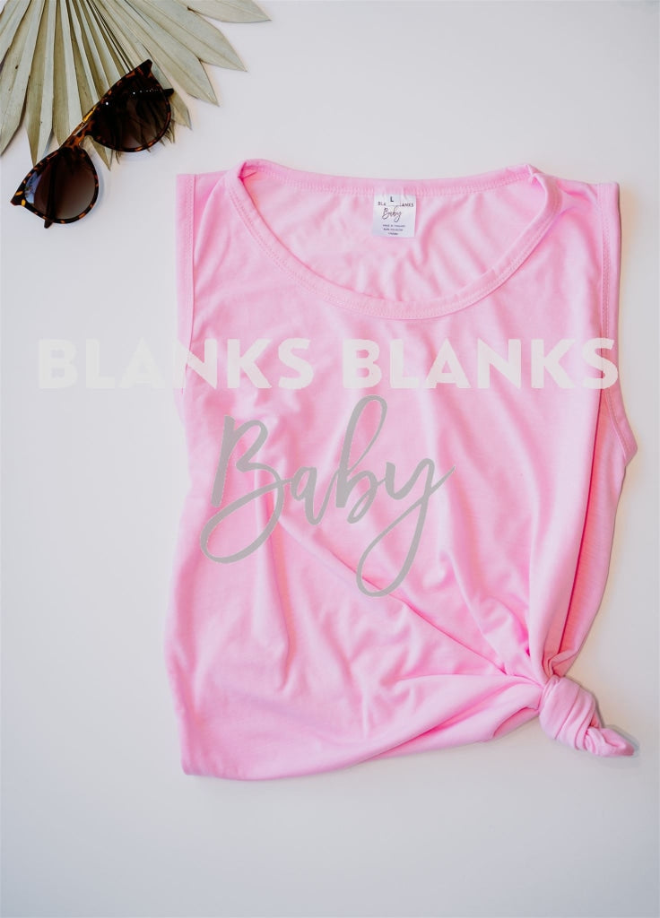 100% Polyester Toddler Muscle Tanks - In Stock Pink / 2T