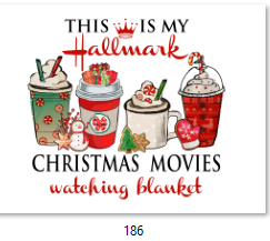 Christmas Coffee Movie Blanket DTF Transfer - 186