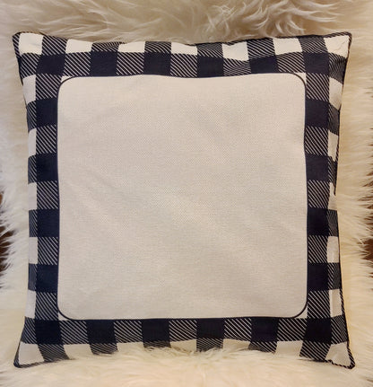 Plaid Border Throw Pillow Covers