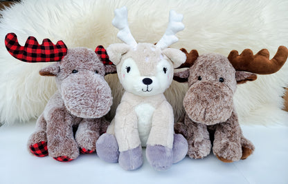 Christmas PLAID Moose Plush
