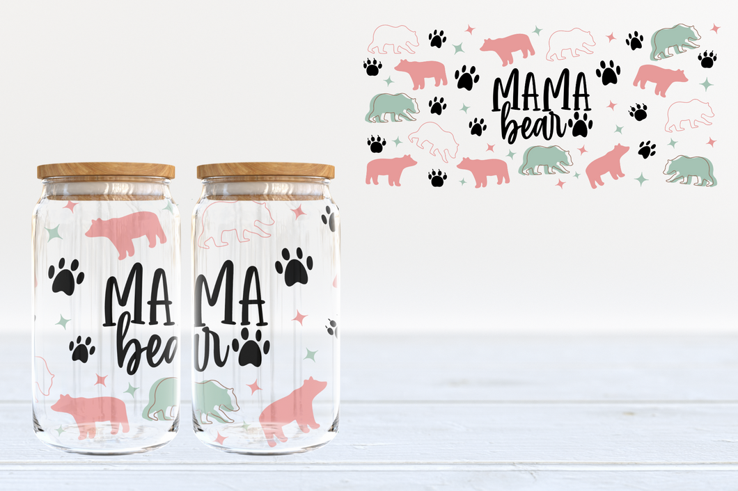 MAMA Bear UV DTF 16oz Cup Wrap #59 - IN STOCK