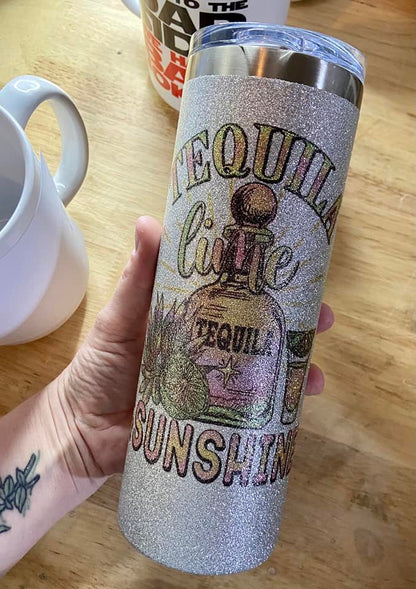 Glitter 20oz Skinny Sublimation Tumbler