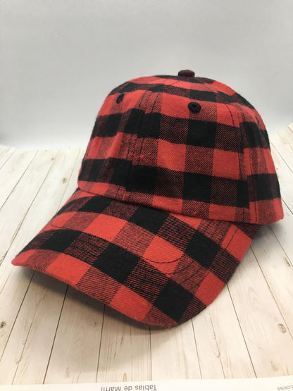 Plaid Hat - Criss Cross & Standard Backs - Clearance