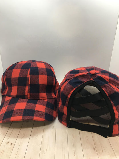 Plaid Hat - Criss Cross & Standard Backs - Clearance