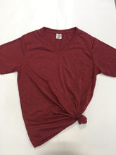 Load image into Gallery viewer, V-Neck Adult Tee Heathered Colours - 80/20 Poly Cotton Blend - In Stock
